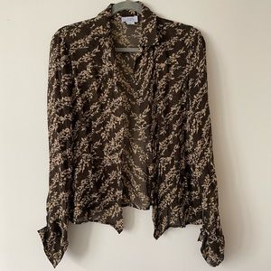 Silk sheer button down